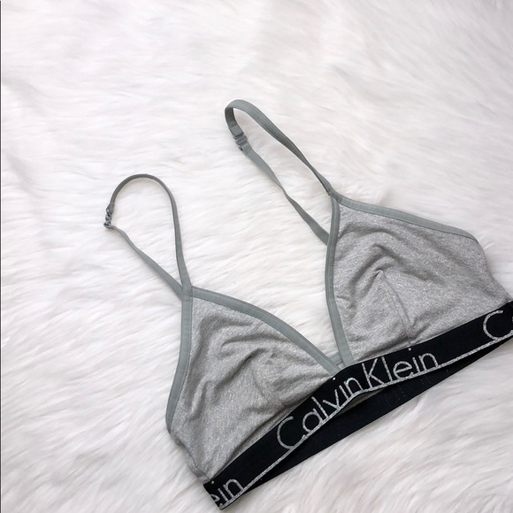 Calvin Klein Other - CALVIN KLEIN GRAY SHIMMER TRIANGLE BRALETTE L